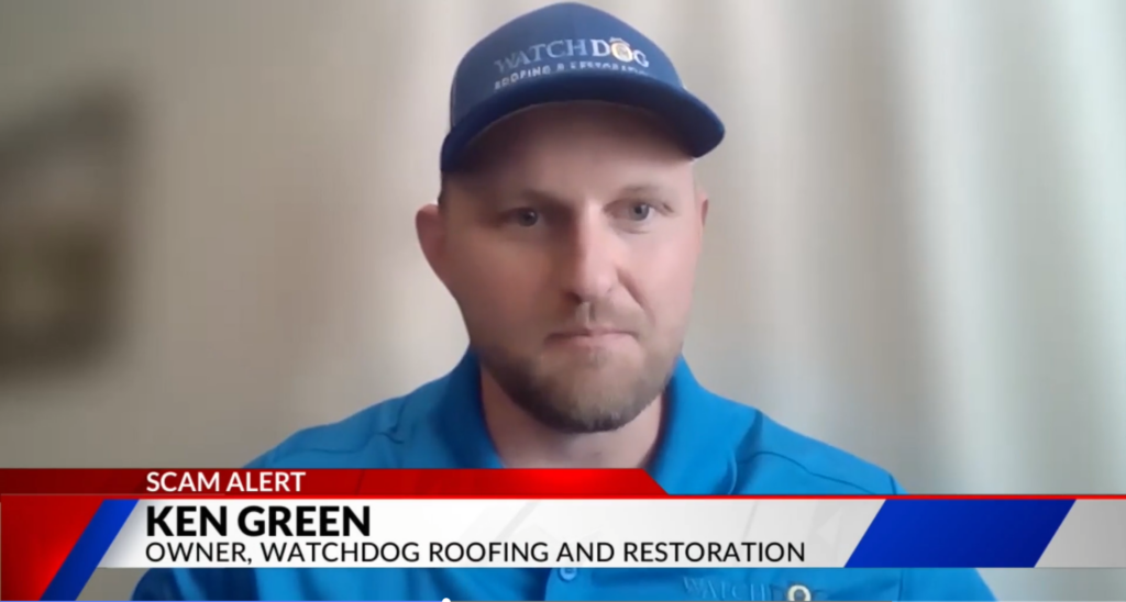 Watchdog Roofing featured on FOX21 News warning about Colorado roofing scams